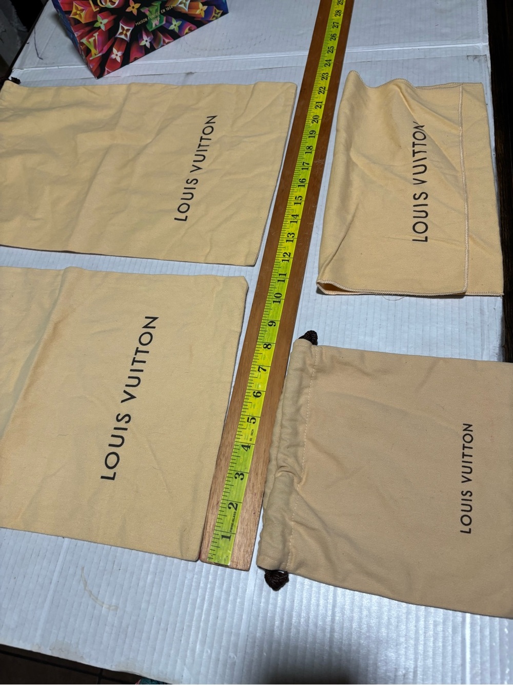 Louis Vuitton Yellow-Beige Dust Bag Set 4